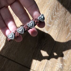 Brighton Silver and Brown Roped Bandit Heart Bracelet